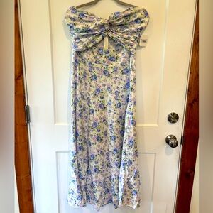 Floral Ivory/Lavender Midi Dress